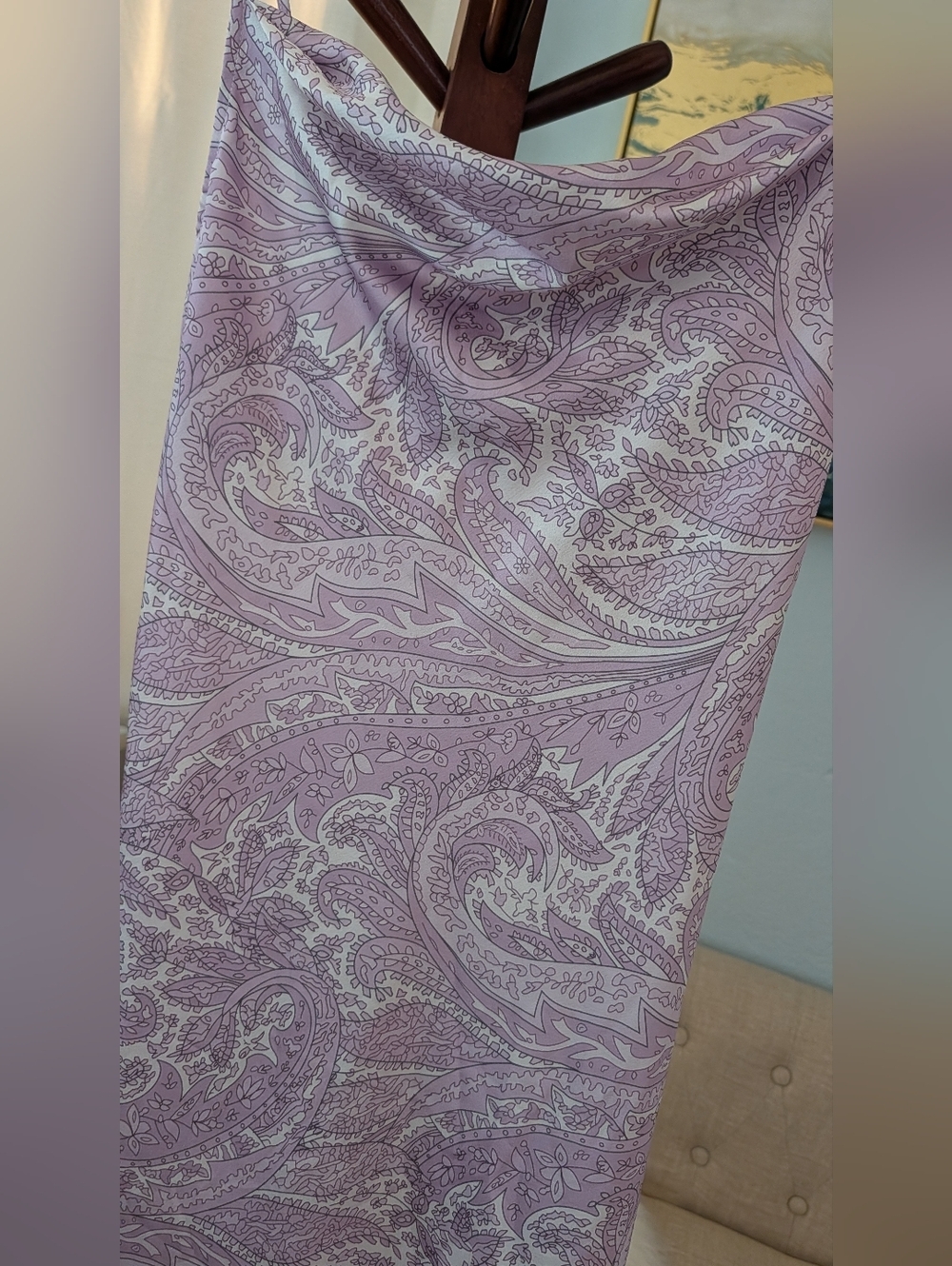 MOTF Satin  Paisley Print Midi Dress Woman's M - Picture 3 of 13